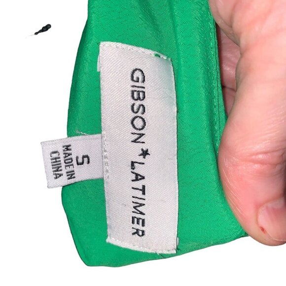 Gibson & Latimer Women's Open Shoulder Blouse Top S Small Flutter Sleeves Green - Picture 7 of 7